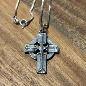 Retired James Avery Silver Cross Necklace